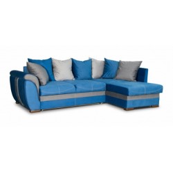 Дженифер 099 угловой диван-кровать Б-2д-У1Пф (правый) 577 синий (Vital Denim, Vital Pebble, Vital Dove)