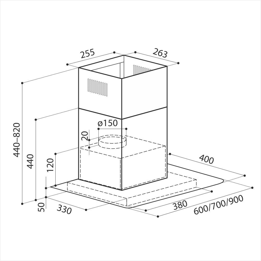 Вытяжка для кухни lex 600 inox